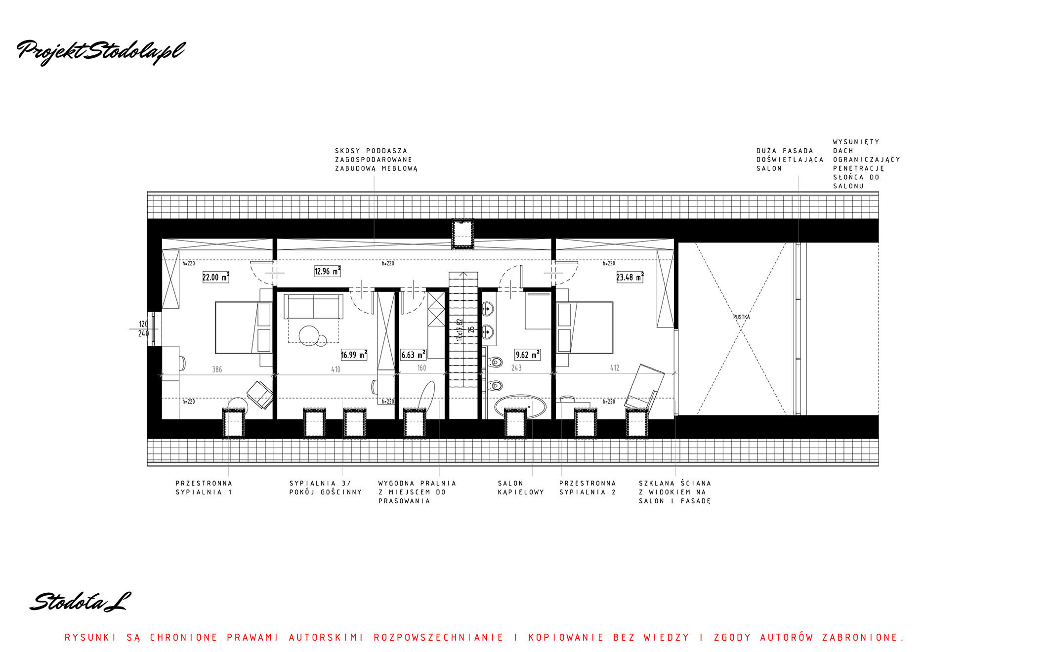 Projekt Stodoła L Rzut poddasza2