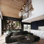 Projekt Stodoła ML salon kanapa Projekt Stodoła L wysoki salon, antresola