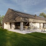 Projekt Stodoła S+ Premium perspektywa z narożnika Dom Stodoła