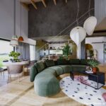 Projekt Stodoła_S+_Premium_wersja podstawowa_salon (2) nowoczesna stodoła wnętrza