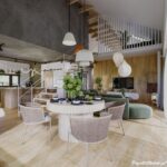 Projekt Stodoła_S+_Premium_wersja podstawowa_salon (4) nowoczesna stodoła wnętrza