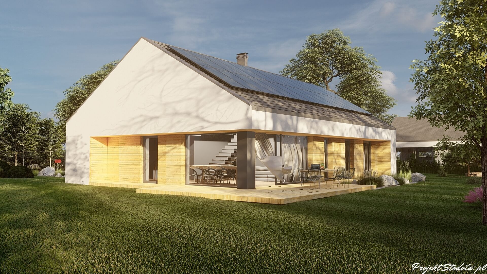 Stodoła S Perspektywa ogrodowa skos