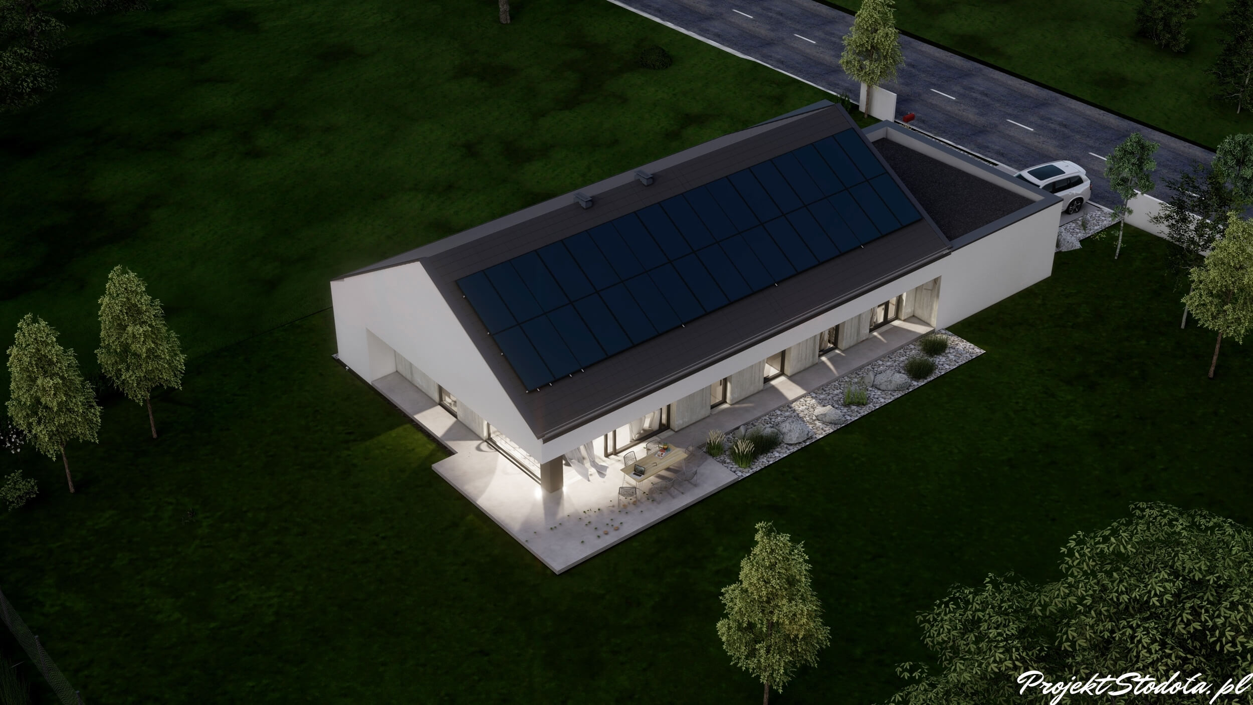 Stodoła S+ long Aksonometria ogród