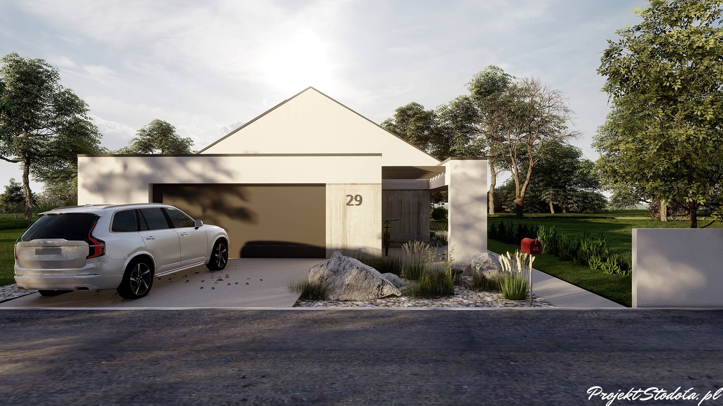 Stodoła S+ long Perspektywa frontowa