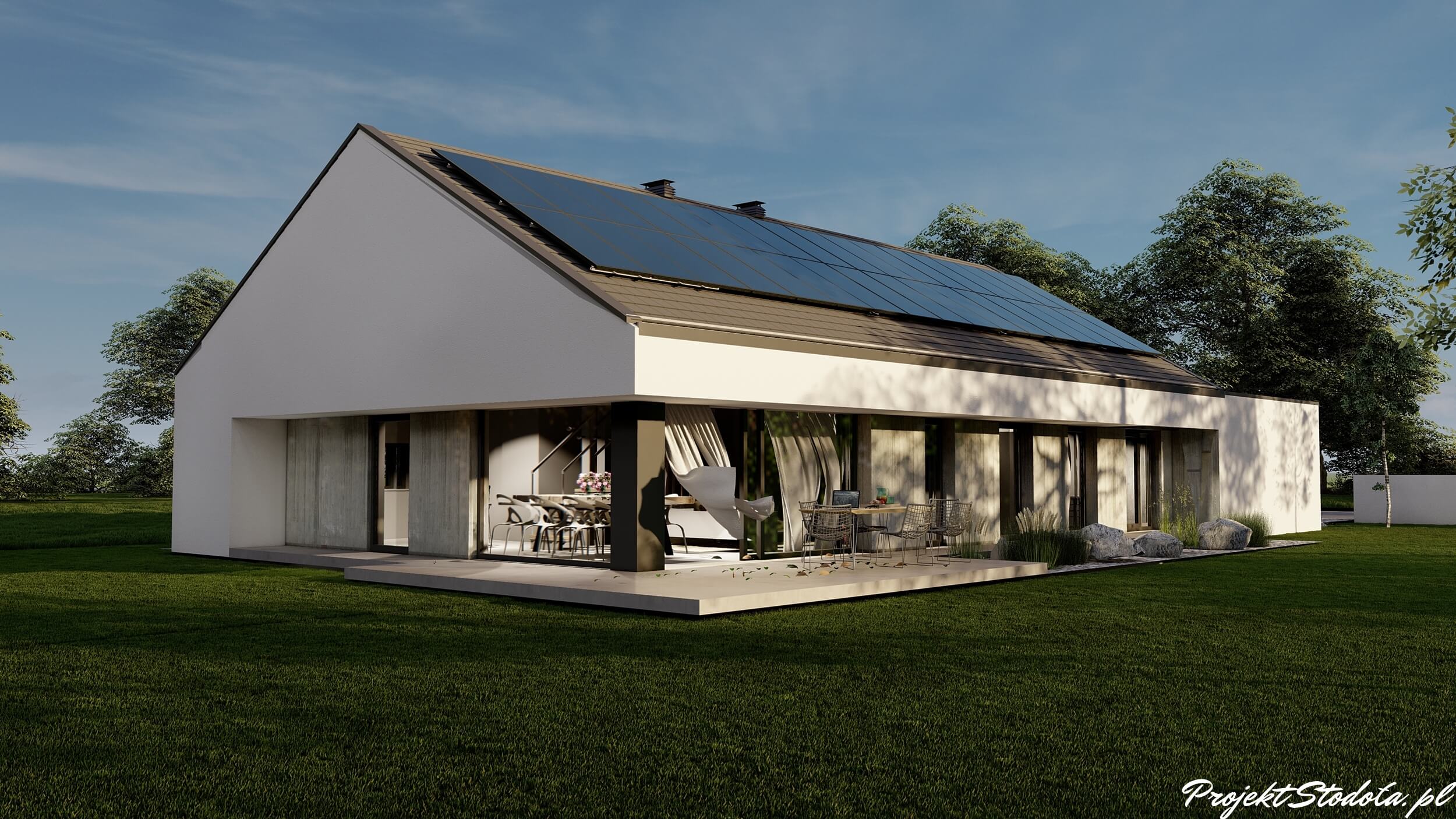 Stodoła S+ long Perspektywa ogrodowa