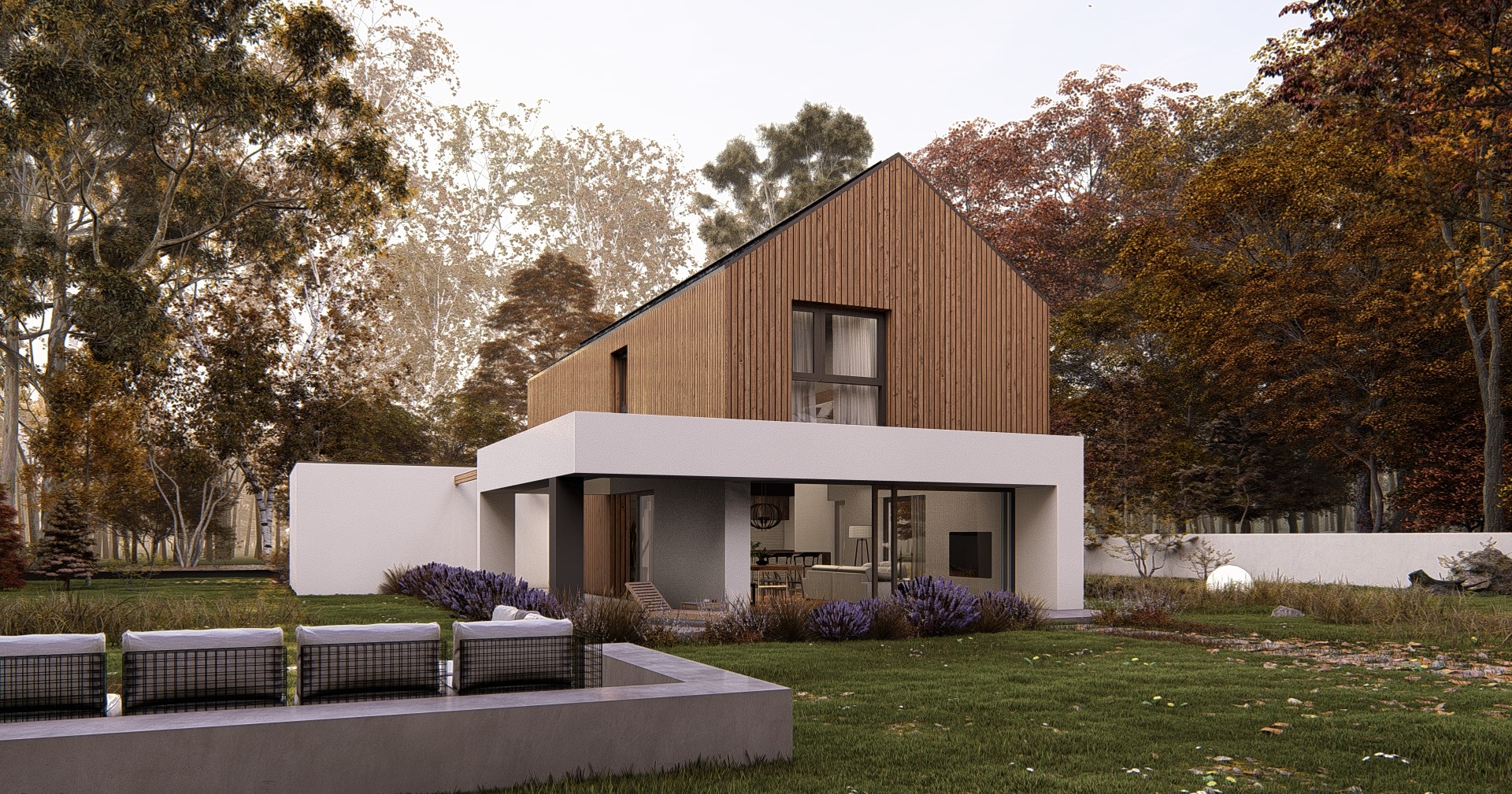 Projekt Stodoła Ergo perspektywa ogrodowa