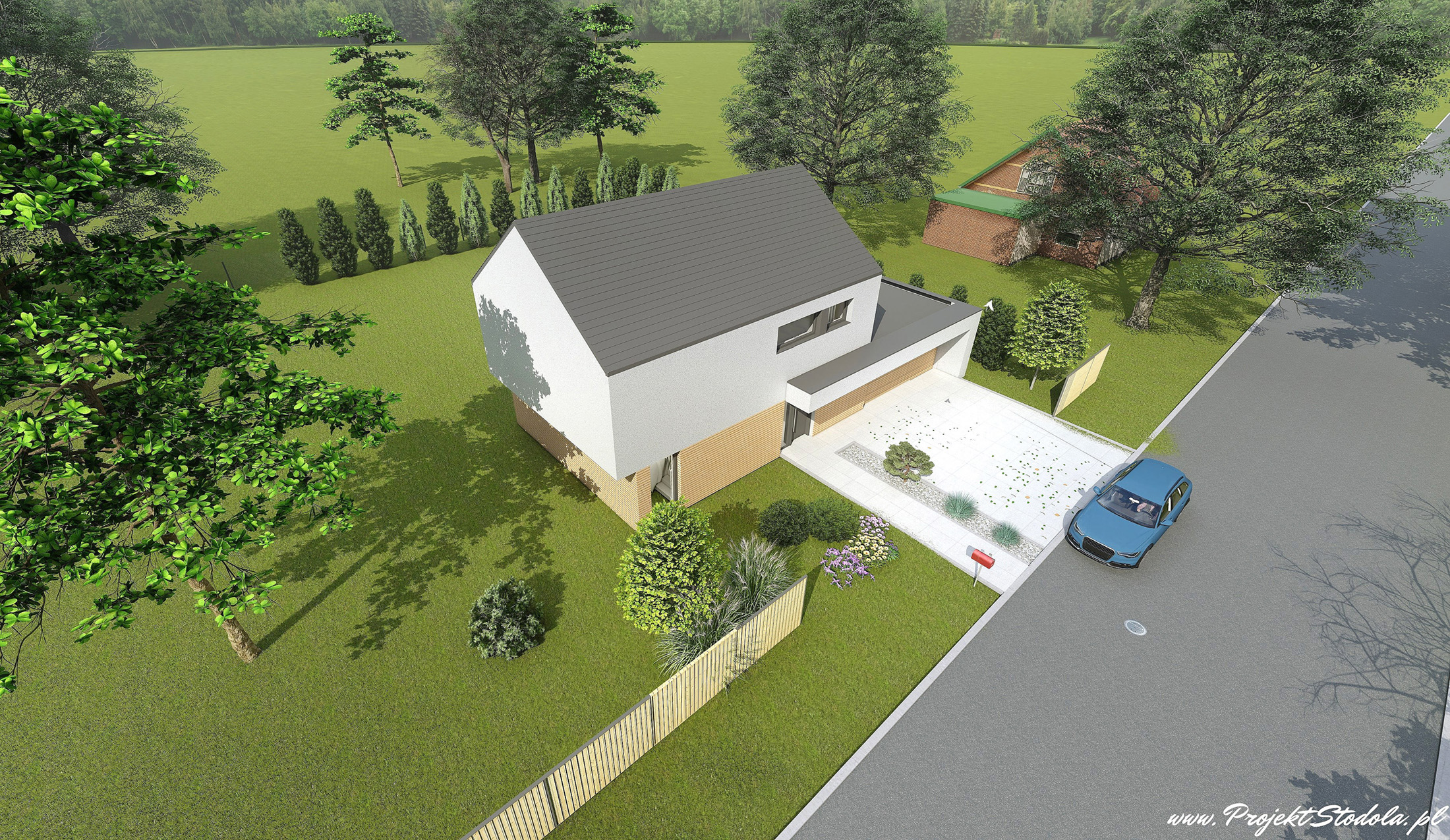 Projekt Stodoła S-M AKSONOMETRIA FRONTOWA