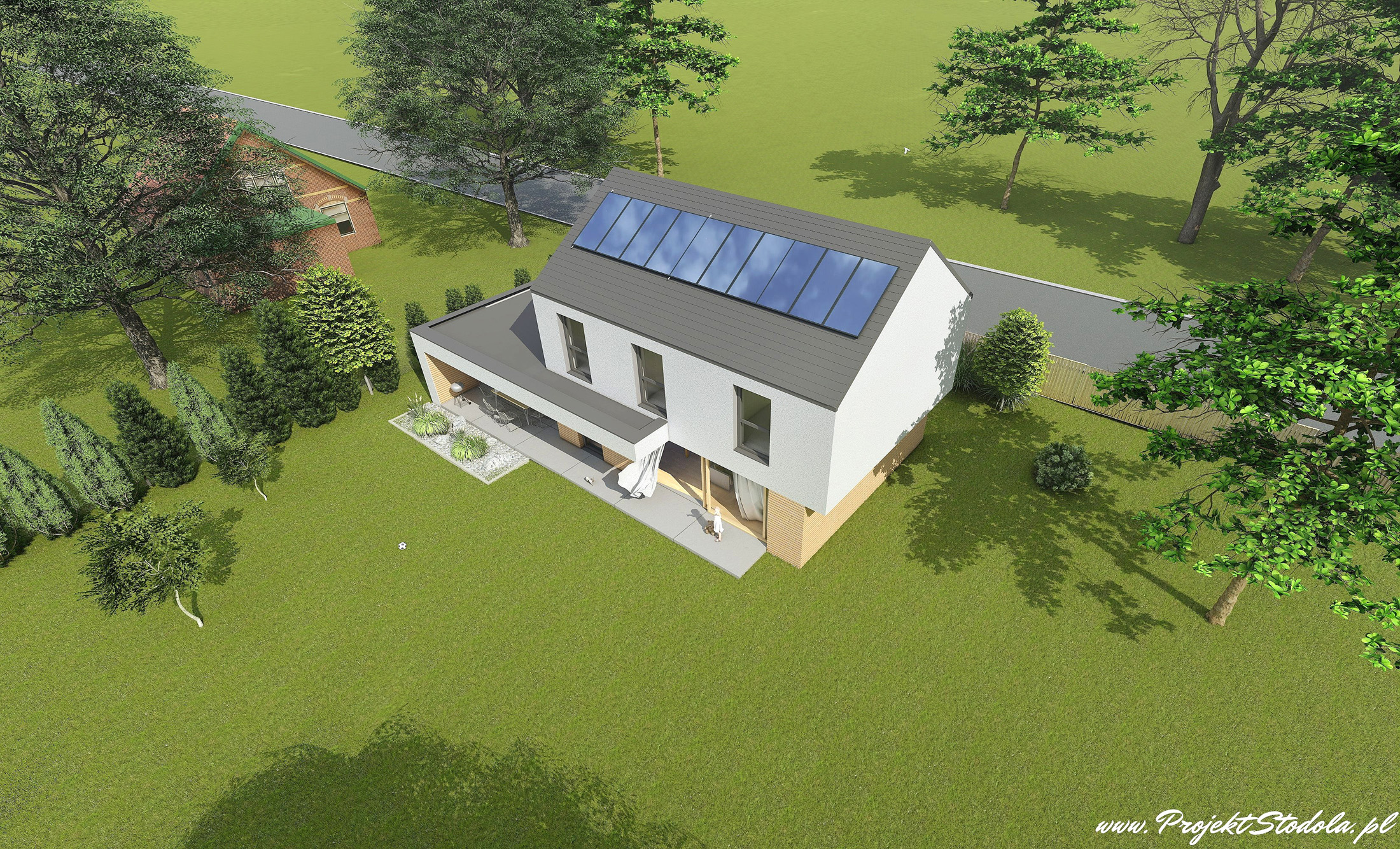 Projekt Stodoła S-M AKSONOMETRIA OGRODOWA