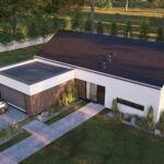 Projekt Stodoła Optimum z garażem aksonometria