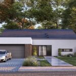 Projekt Stodoła Optimum z garażem elewacja frontowa