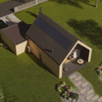 Nowoczesna Stodoła L Compact Aksonometria ogród