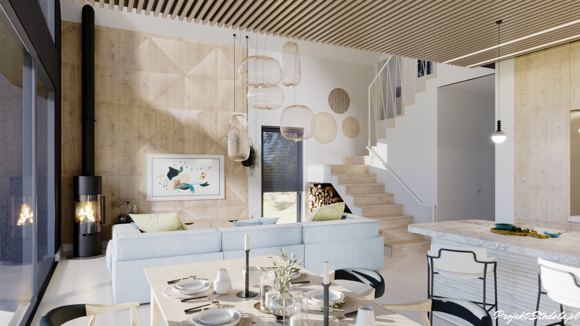 Projekt Stodoła L Compact Jadalnia wysoki salon