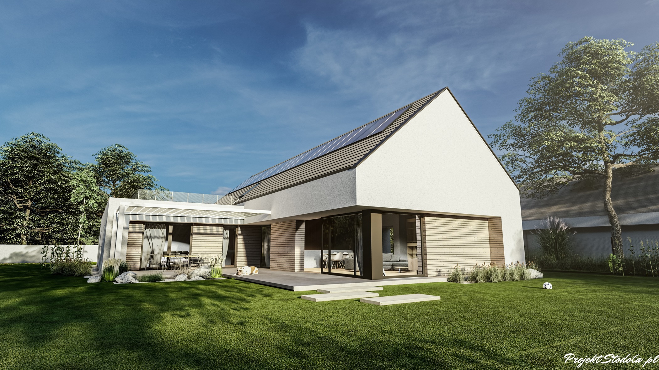 Stodoła M Parterowa perspektywa ogrodowa 1
