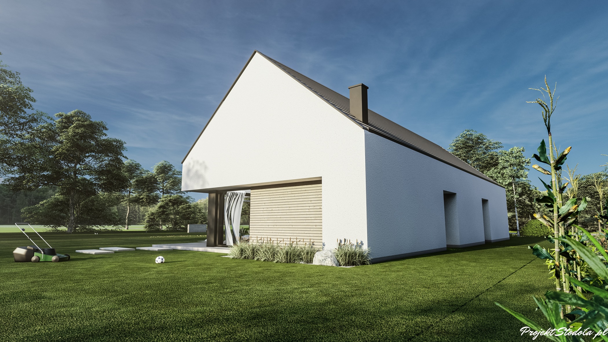 Stodoła M Parterowa perspektywa ogrodowa 3