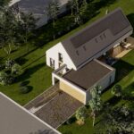 Projekt Stodoła M+ aksonometria frontowa