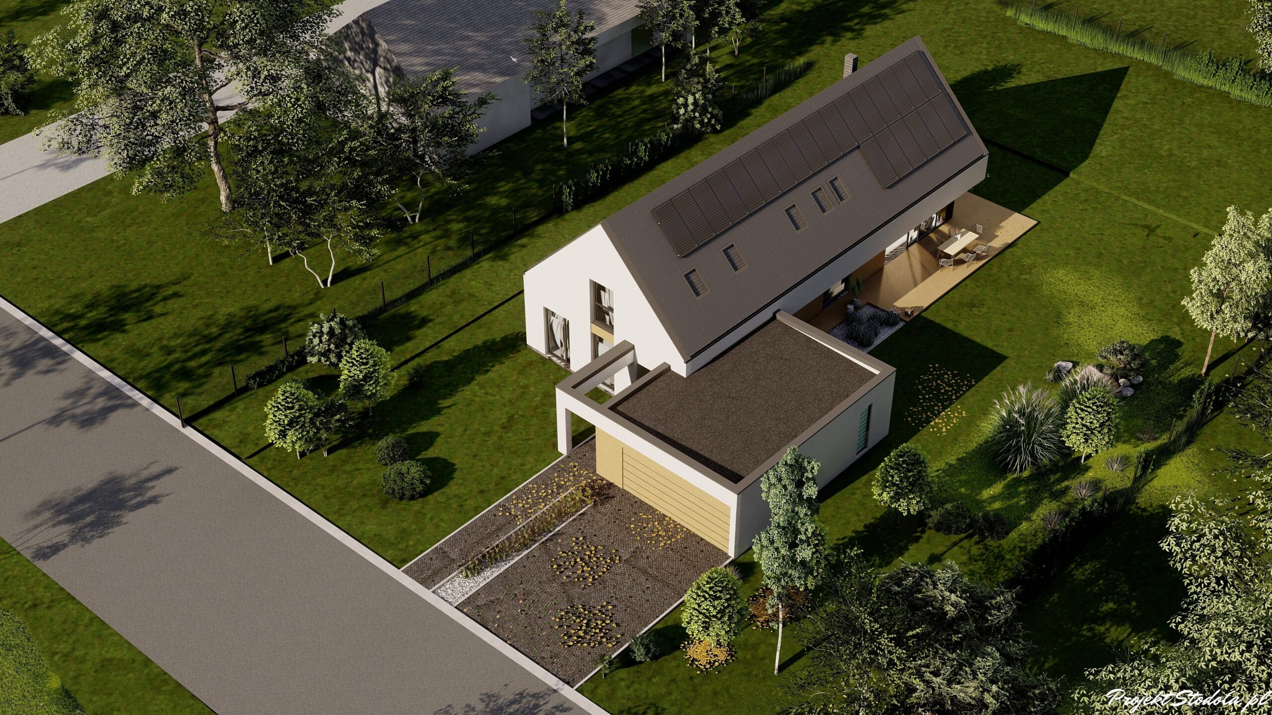 Projekt Stodoła M+ aksonometria frontowa