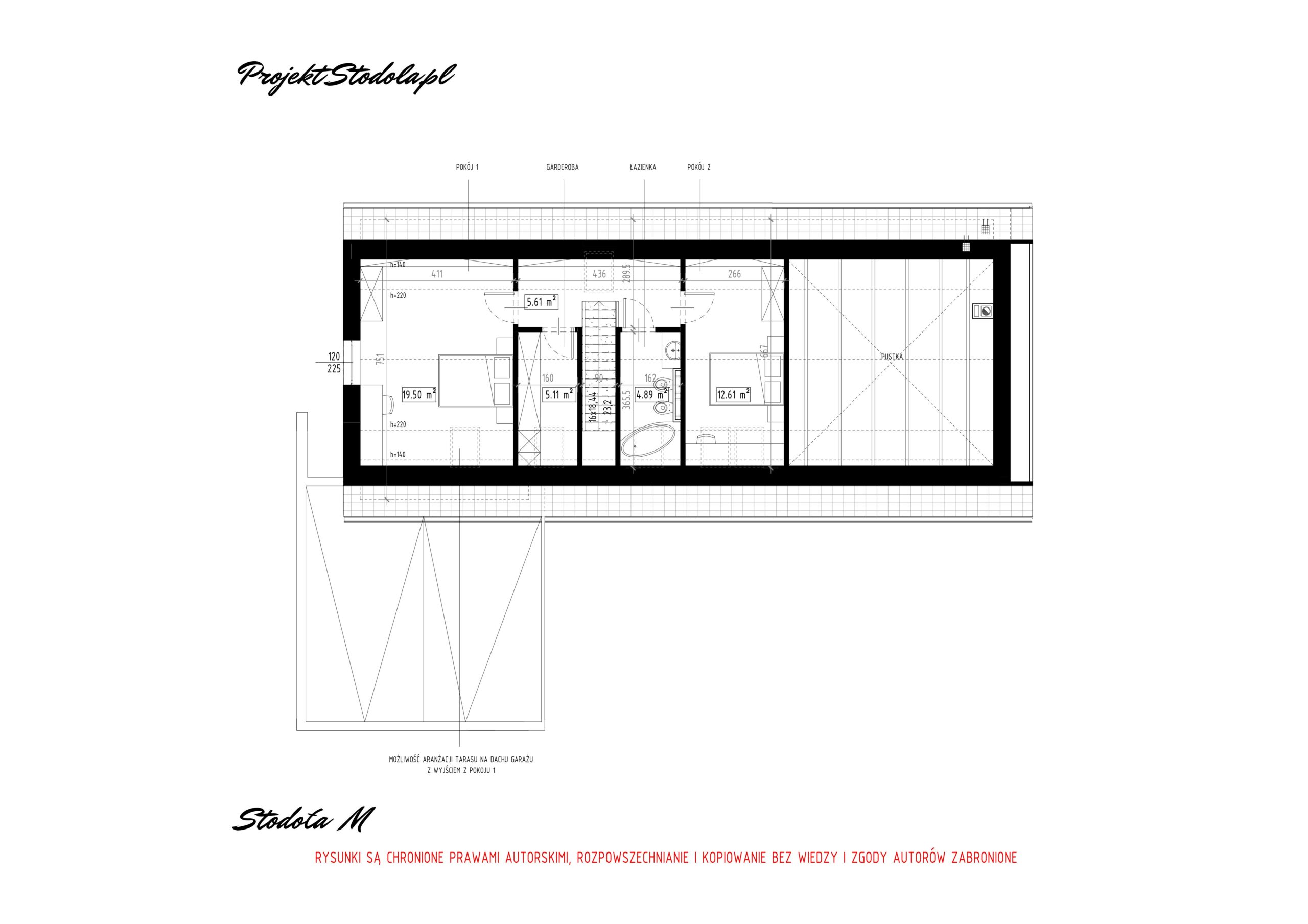 Stodoła M Rzut poddasza