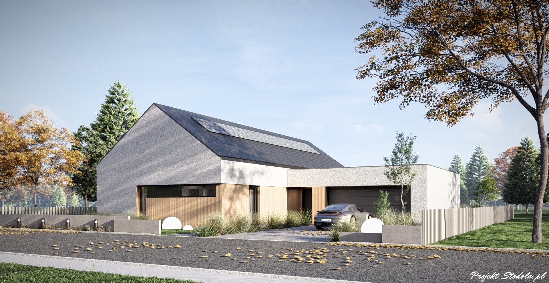 Projekt Stodoła Smart elewacja frontowa 2