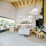 Projekt Stodoła Optimum Wysoki salon, otwarta przestrzeń