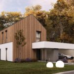 Projekt Stodoła Ergo perspektywa frontowa boczna