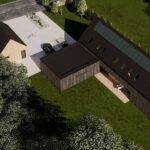 Dodatkowy garaż dwuspadowy dach Stodoła L+ lustro