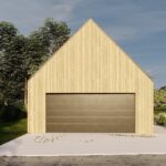 Dodatkowy garaż dwuspadowy dach widok frontu