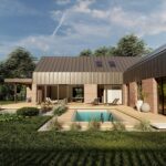 Nowoczesna stodoła T projekt domu parterowego, basen Nowoczesna stodoła