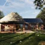 Nowoczesna stodoła T projekt domu parterowego elewacja ogrodowa Nowoczesna stodoła