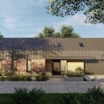 Nowoczesna stodoła T projekt parterowy front Nowoczesna stodoła