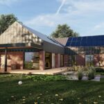 Nowoczesna stodoła projekt parterowy zadaszony taras Nowoczesna stodoła