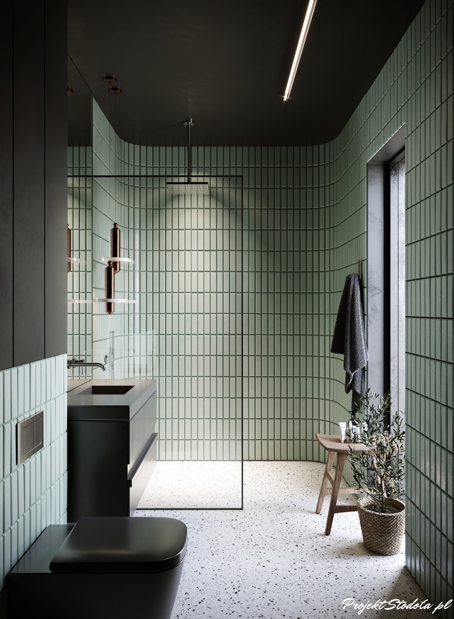 PROJEKT STODOŁA T2 wersja podstawowa ŁAZIENKA PRZY SYPIALNI MASTER BEDROOM BATHROOM DESIGN