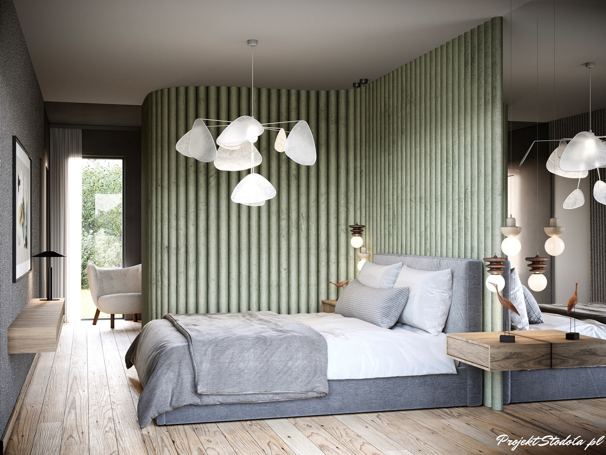 PROJEKT STODOŁA T2 wersja podstawowa SYPIALNIA nowoczesna sypialnia