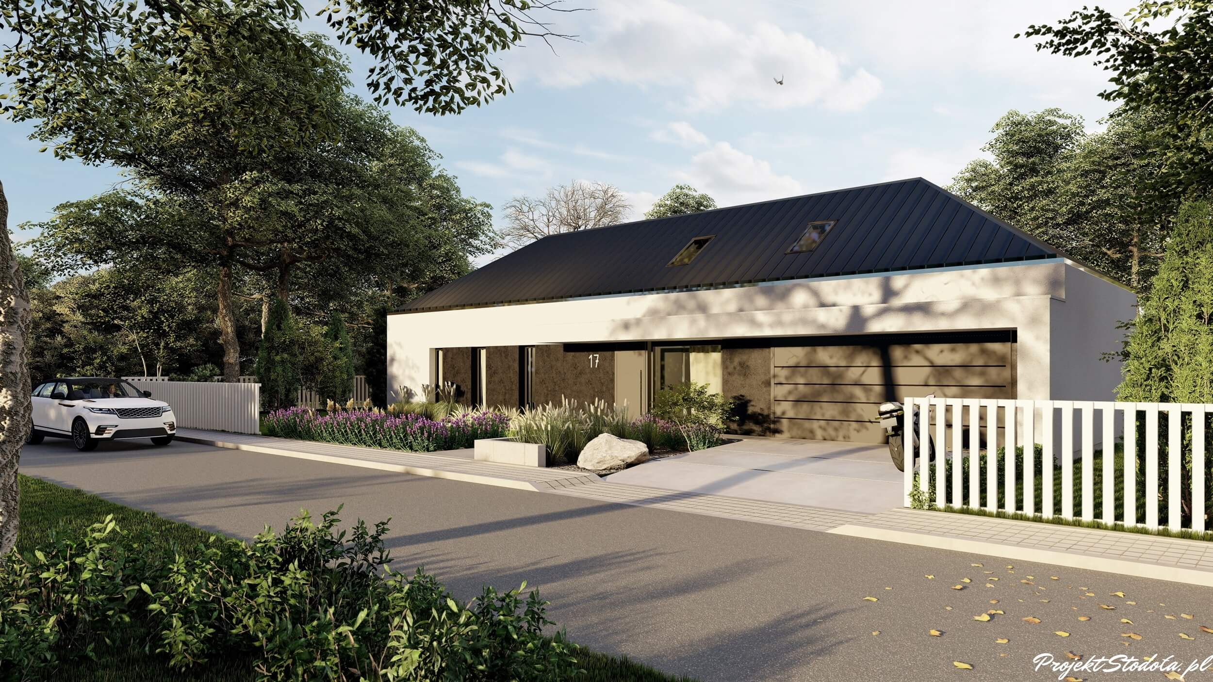 Projekt Stodoła T Nowoczesna Podjazd