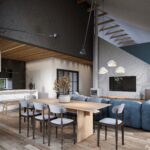 Projekt Domu parterowego Salon z antresolą-min