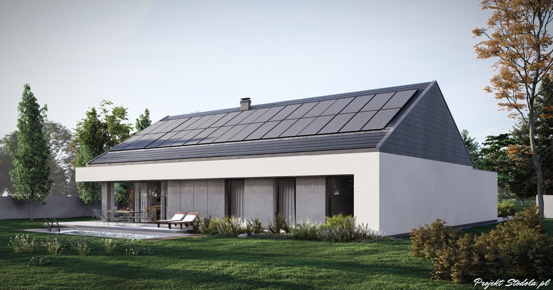Projekt Stodoła S+ Ultra Perspektywa ogrodowa 2