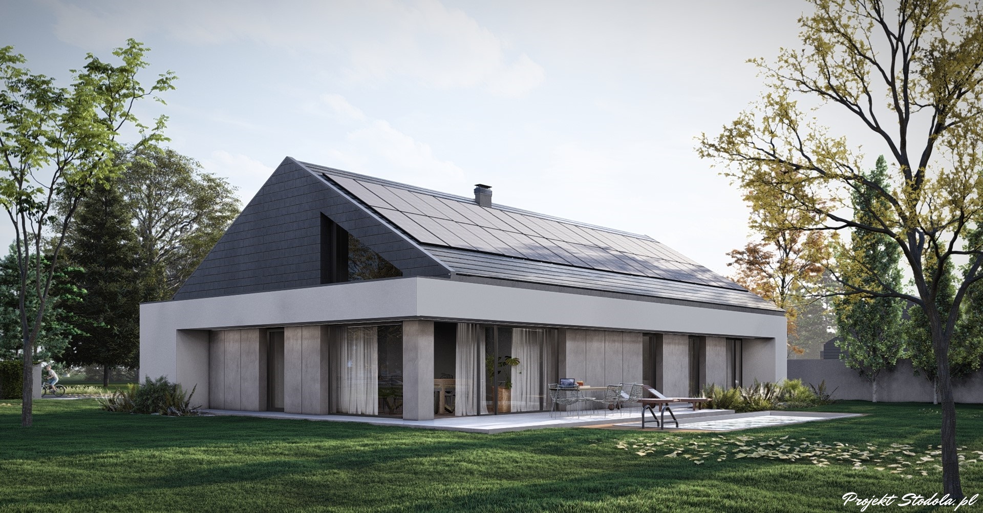 Projekt Stodoła S+ Ultra Perspektywa ogrodowa