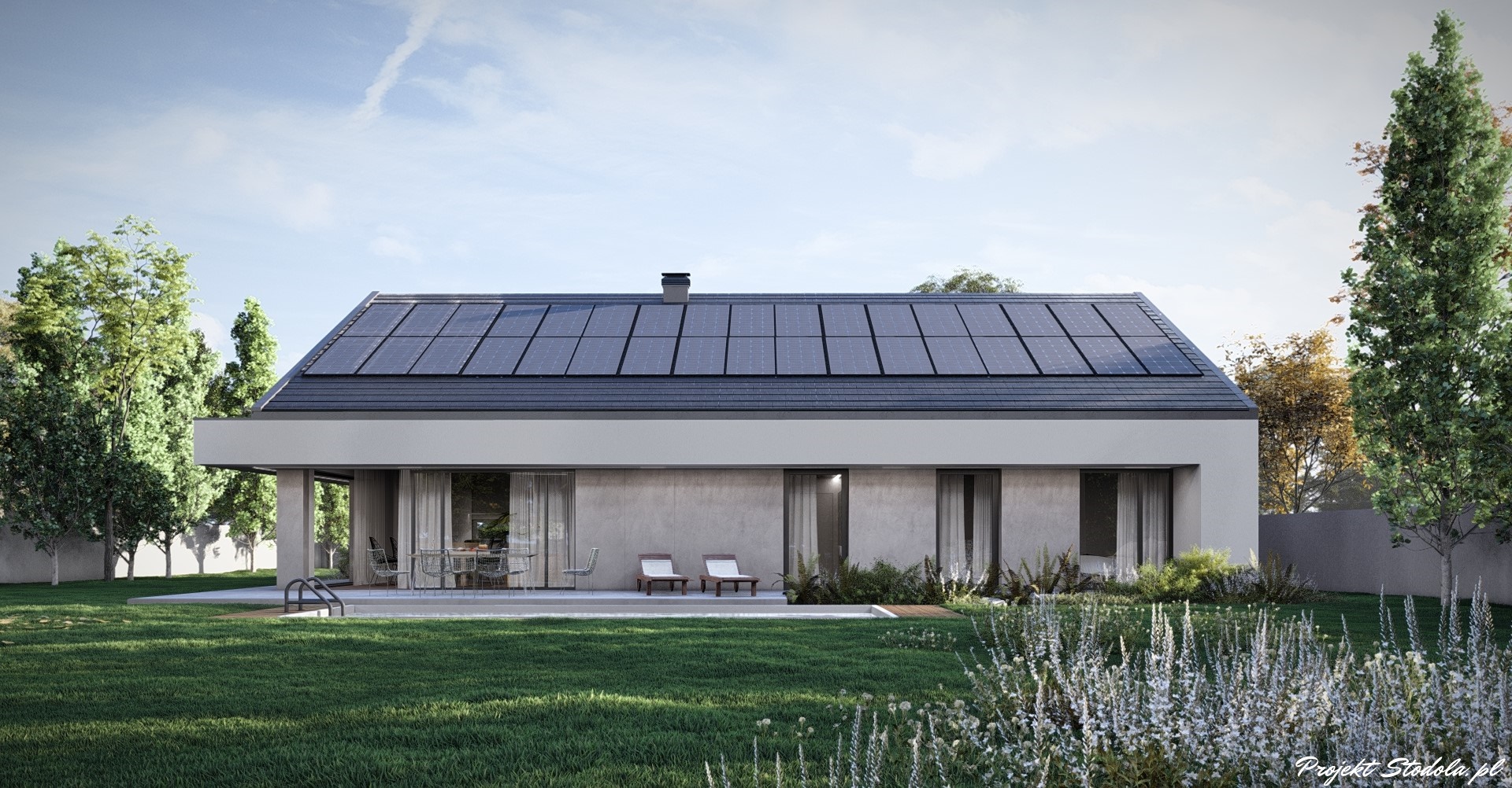 Projekt Stodoła S+ Ultra Perspetywa ogrodowa 3