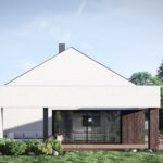 Projekt Stodoła Long elewacja tylna projekt na wąską działkę