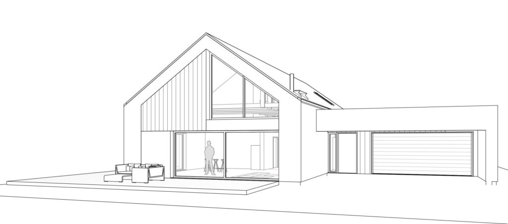 dom z wjazdem od południa