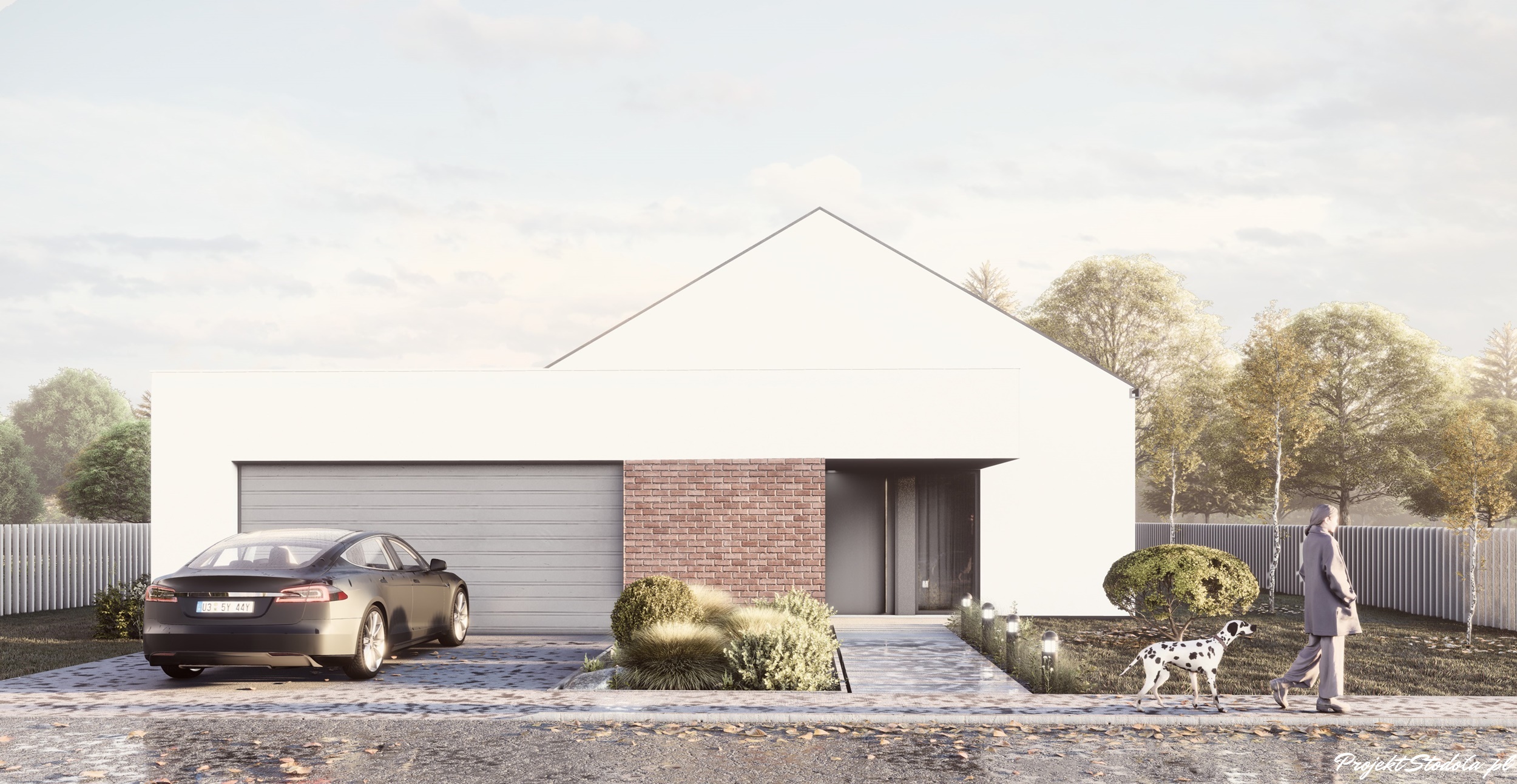Projekt Stodoła Optimum Front (3) projekt na długą działkę