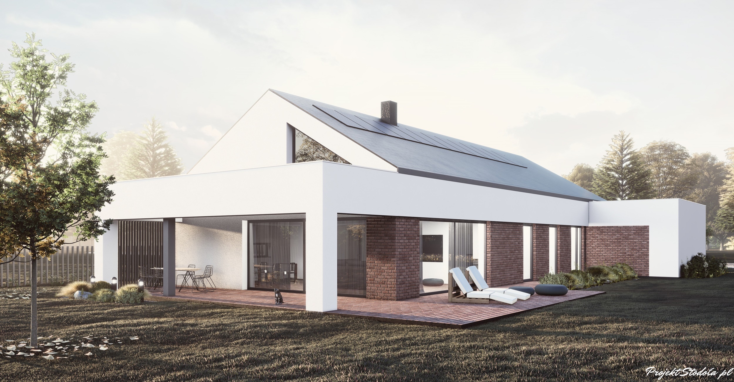 Projekt Stodoła Optimum Front (6) projekt na długą działkę