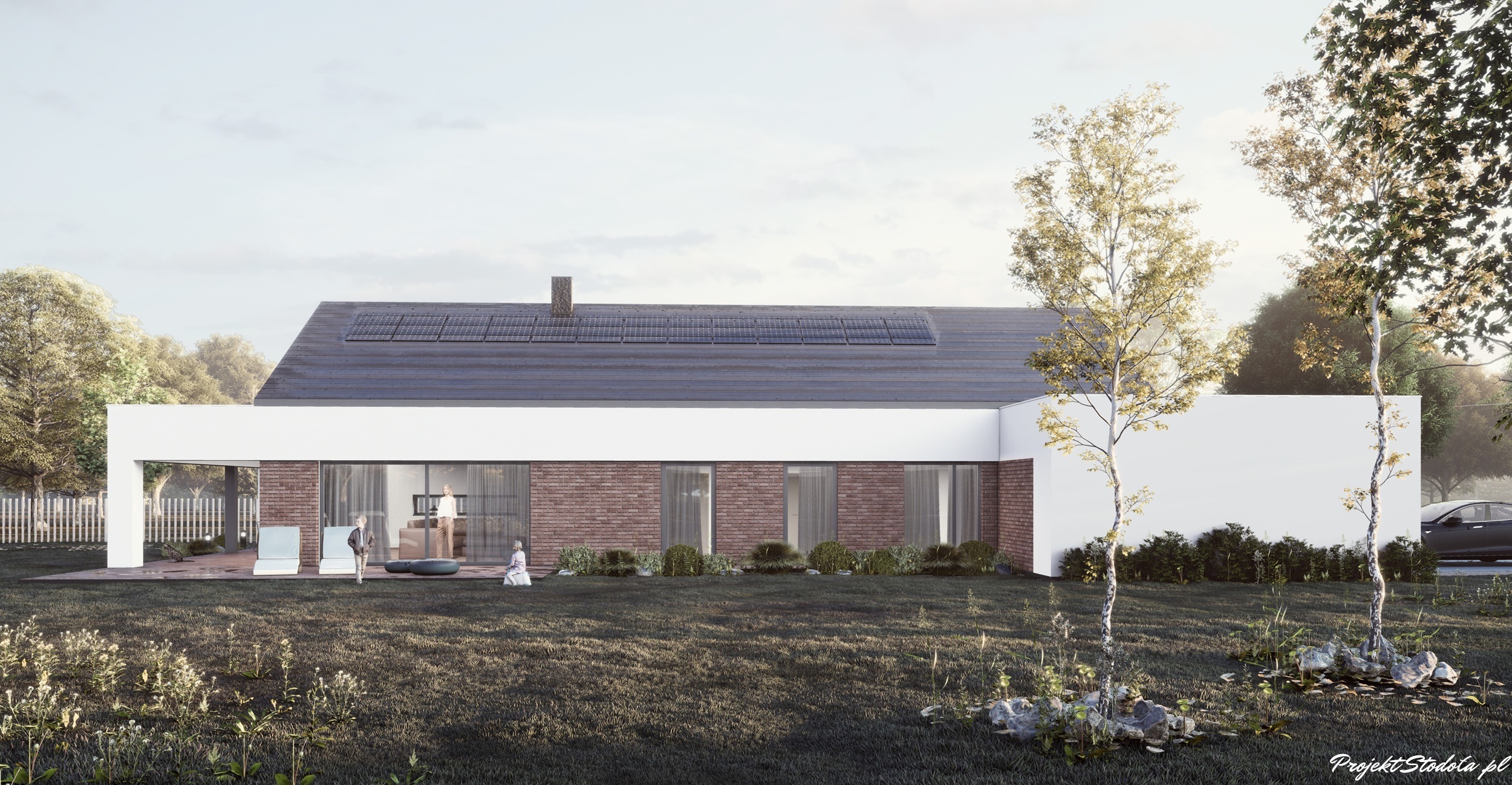 Projekt Stodoła Optimum Front (7) projekt na długą działkę