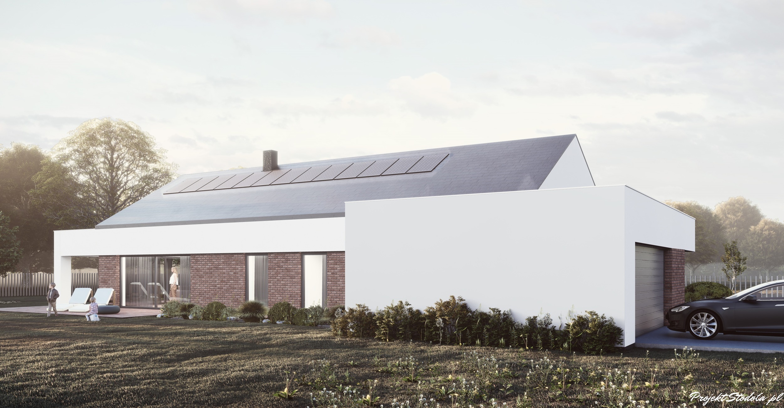 Projekt Stodoła Optimum Front (8) projekt na długą działkę