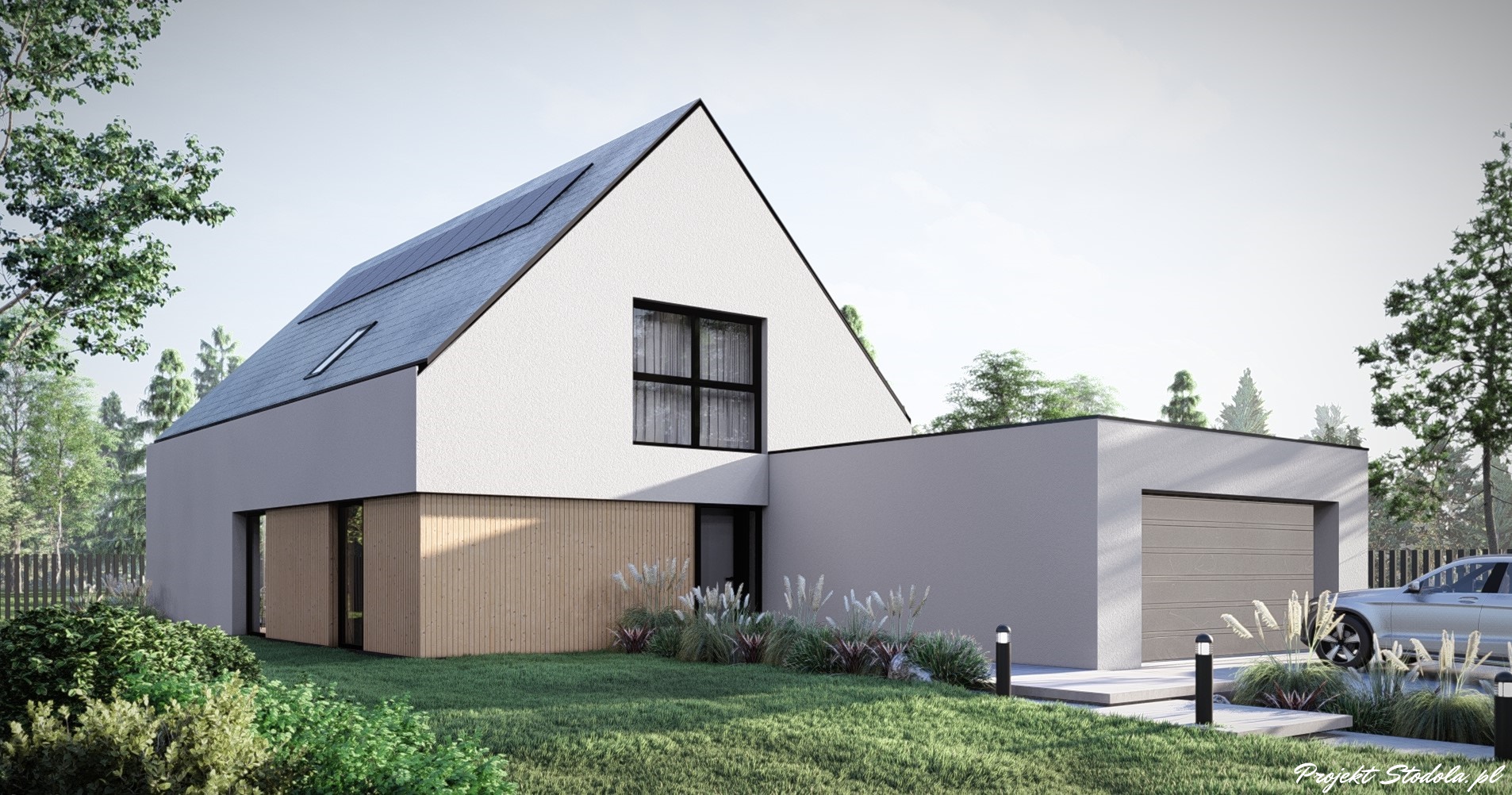 Projekt Stodoła L Compact + Elewacja frontowa z najazdu