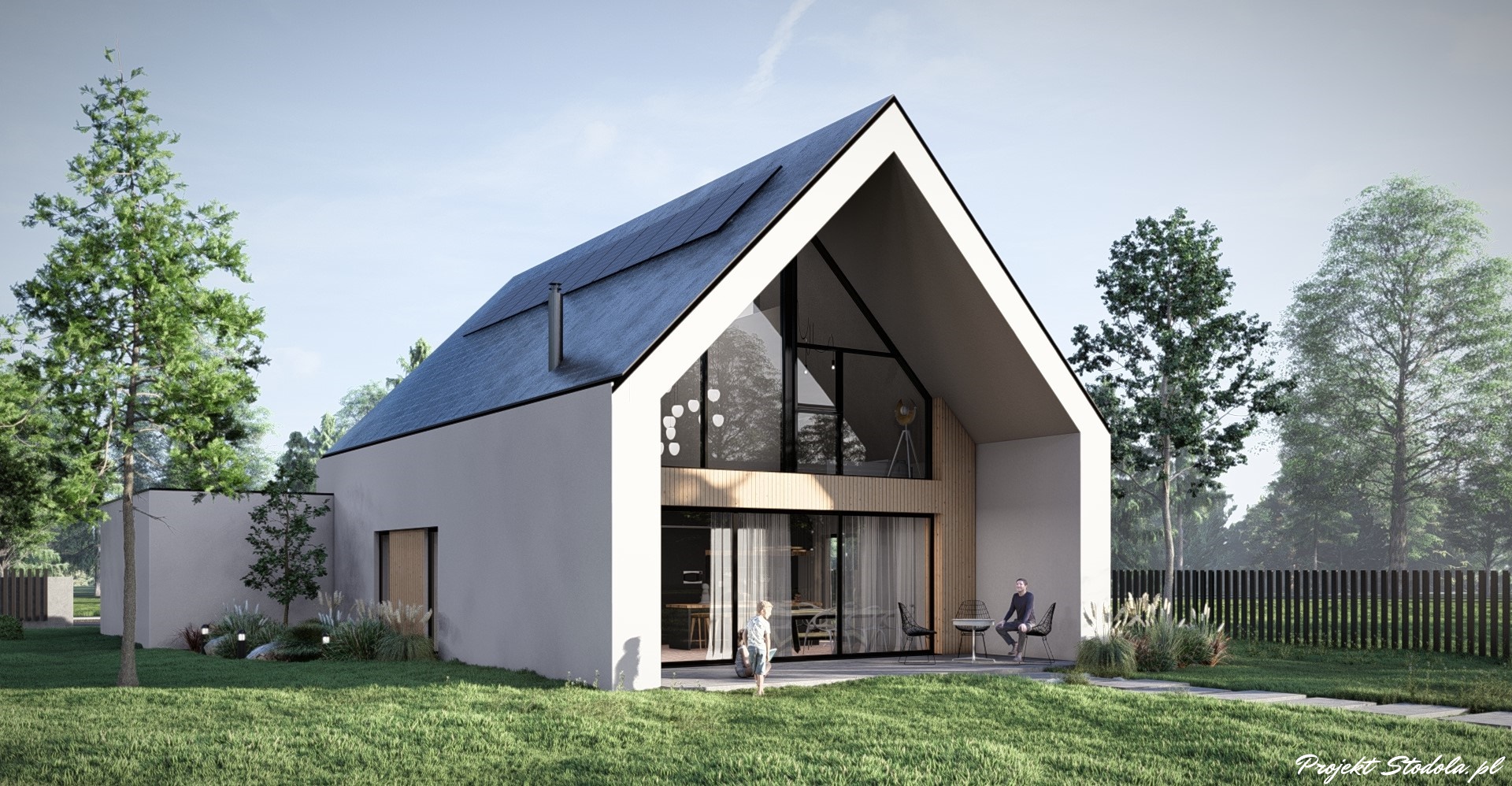 Projekt Stodoła L Compact + Elewacja ogrodowa skos