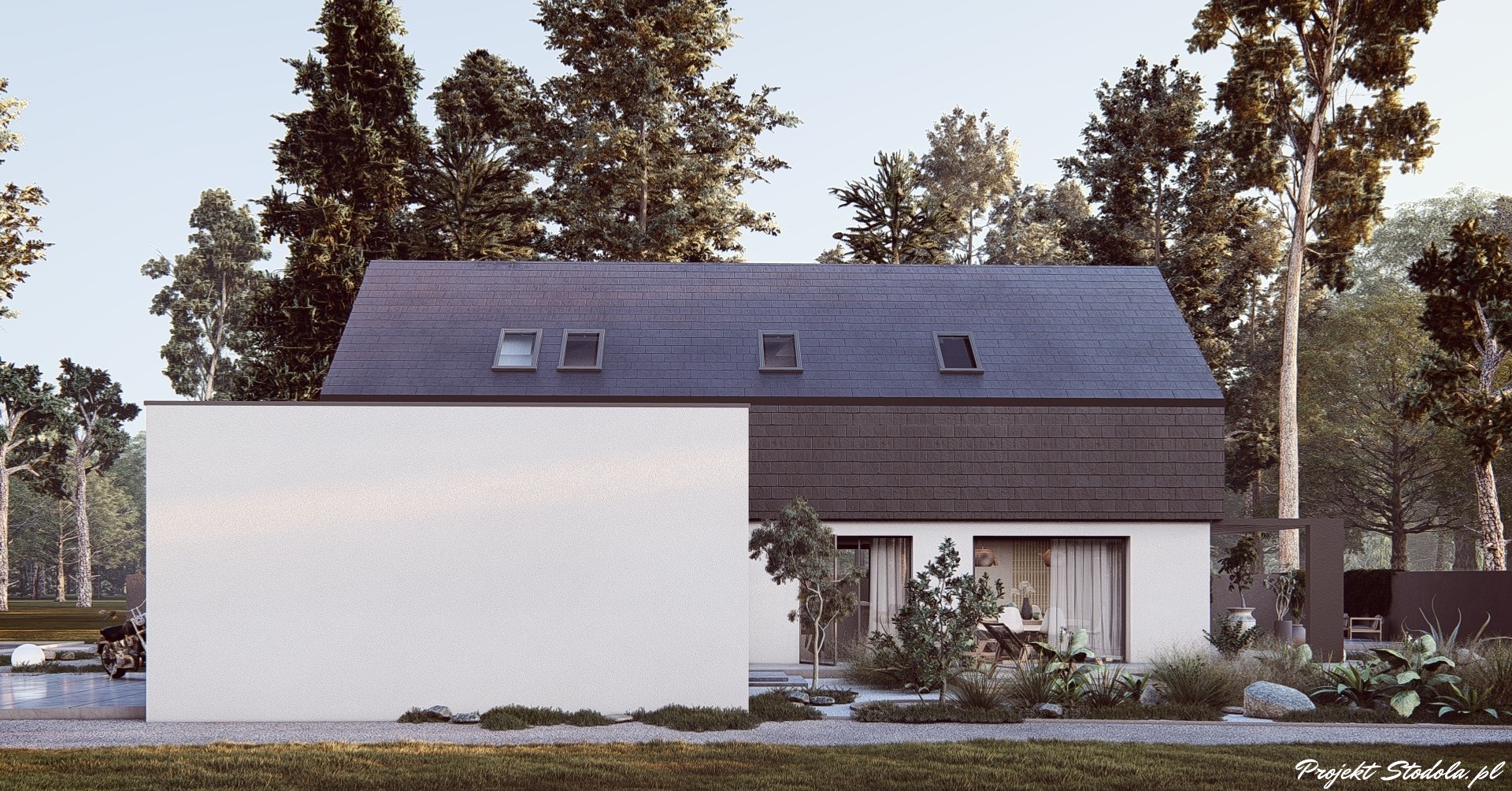 Projekt Stodoła Comfort perspektywa boczna