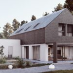 Projekt Stodoła Comfort perspektywa ogrodowa