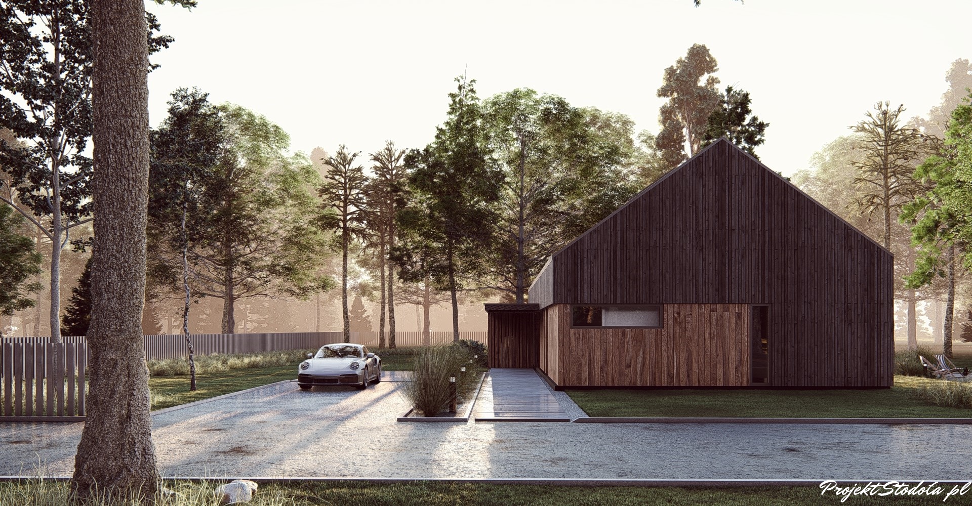 Smart + Solo Elewacja frontowa- projekt domu bez garażu