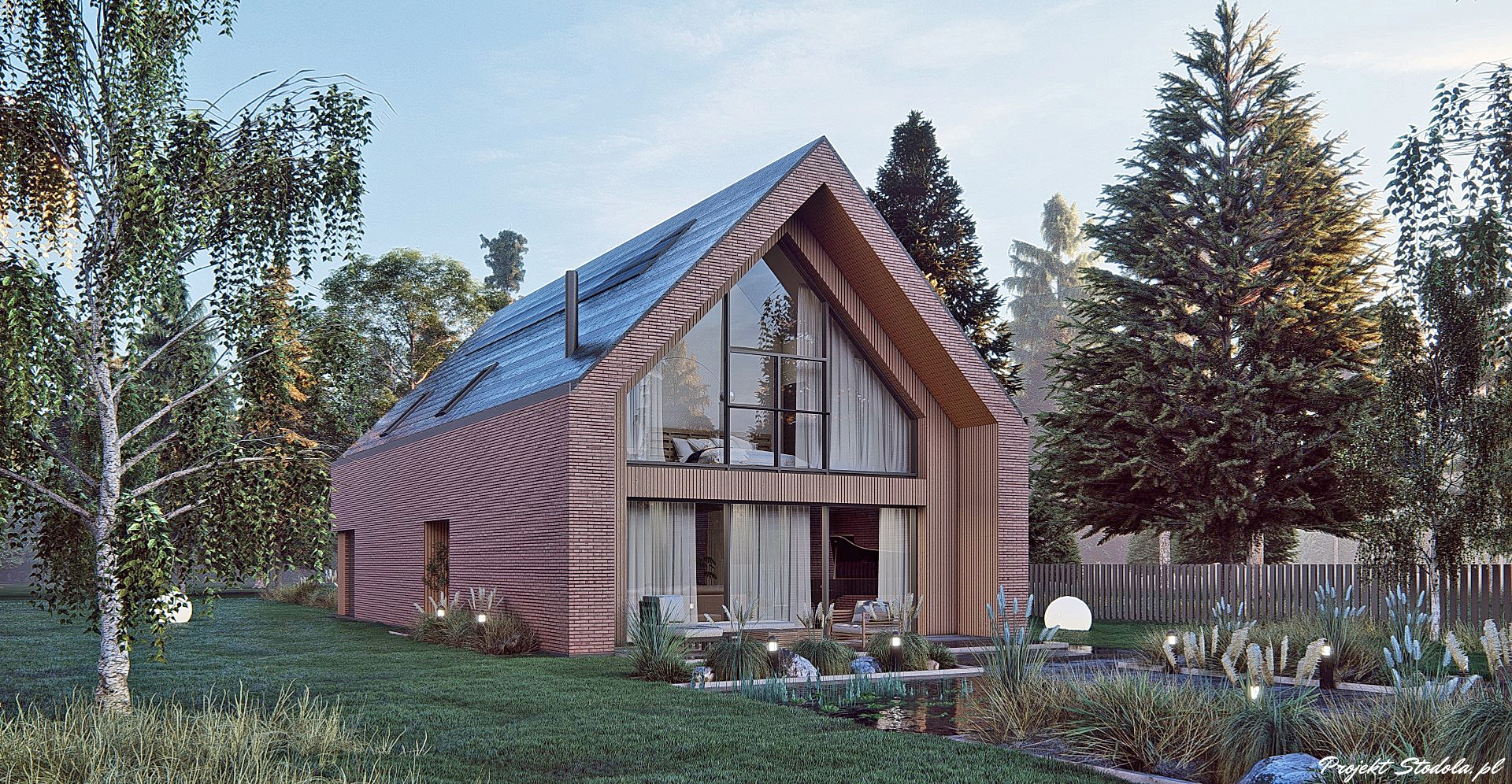 Projekt Stodoła Simple Elewacja OgrodowaB