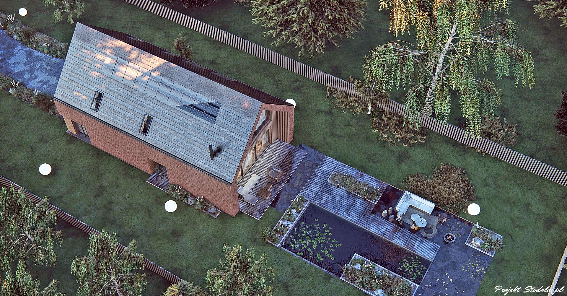 Projekt Stodoła Simple Perspektywa aksonometriaB